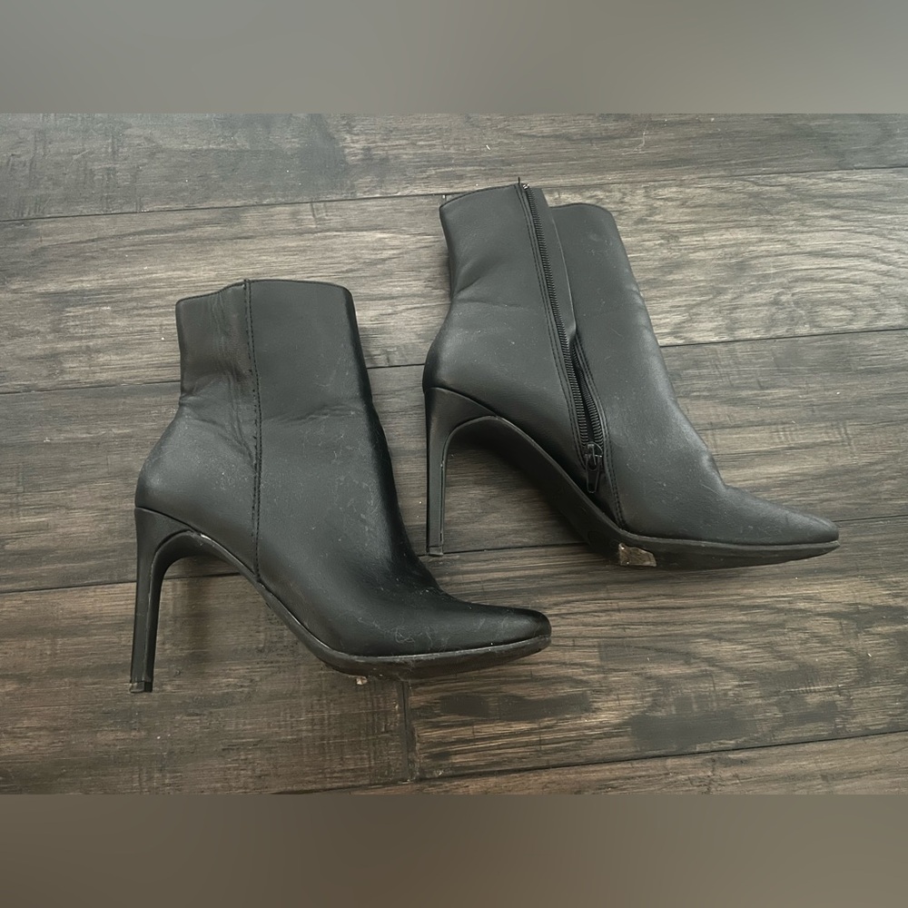 Black Heeled Ankle Boots- size 8